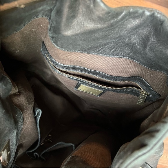 KOOBA Large Big Black Supple Handcrafted Genuine Leather Tote Hobo Bag - Picture 14 of 17